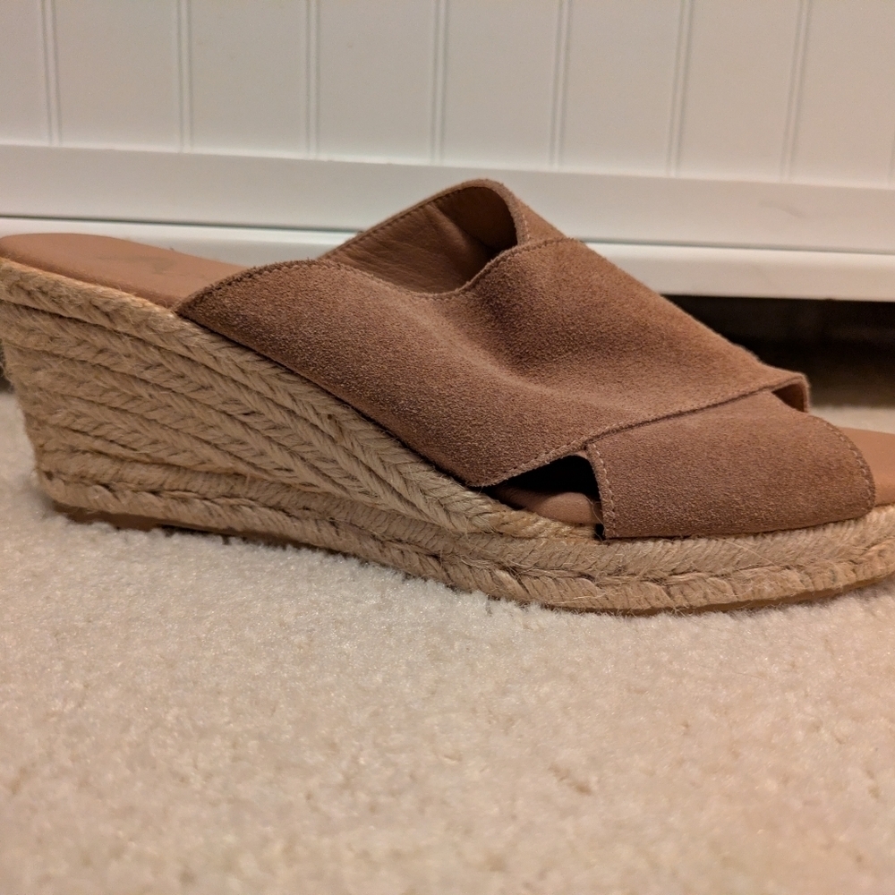Apaseart Leather Wedge Tan Shoes 9